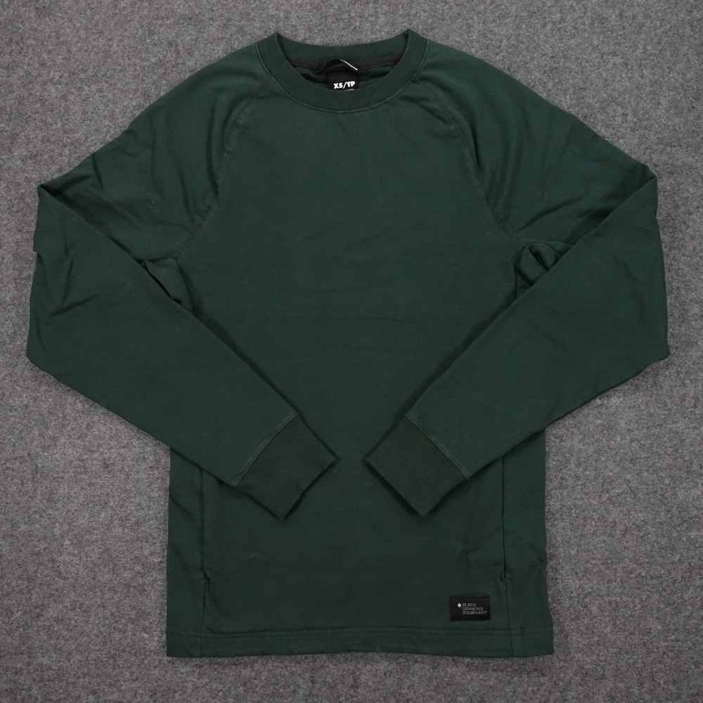 Black Diamond Sweatshirt Men's XS Front Pockets Mountain Graphic Green